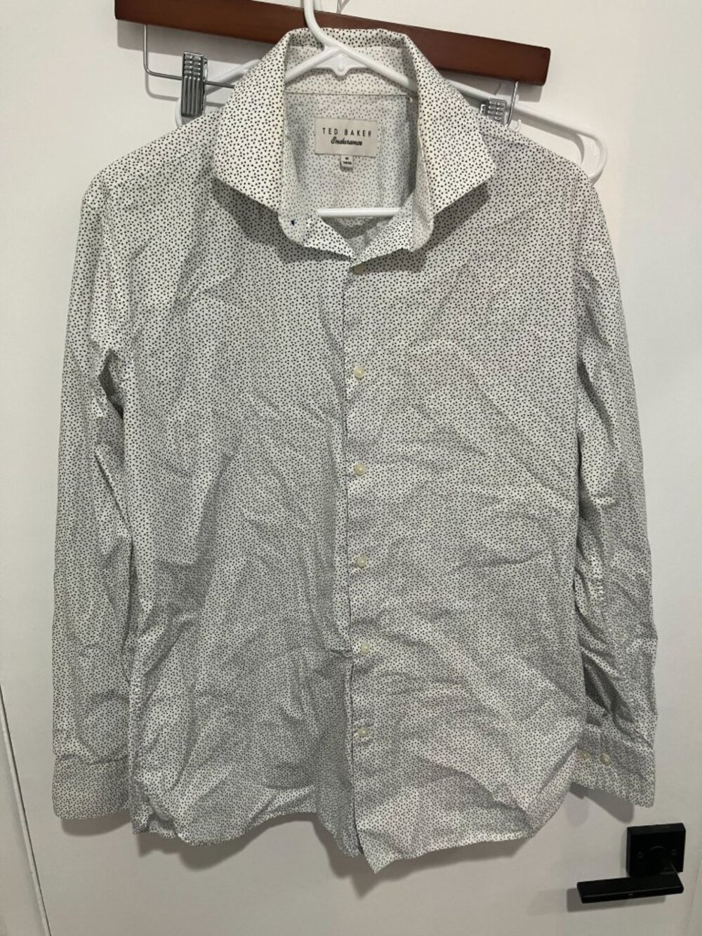 Ted Baker Endurance Men's 100% Cotton Patterned Dress Shirt, White, Size 16-34/3